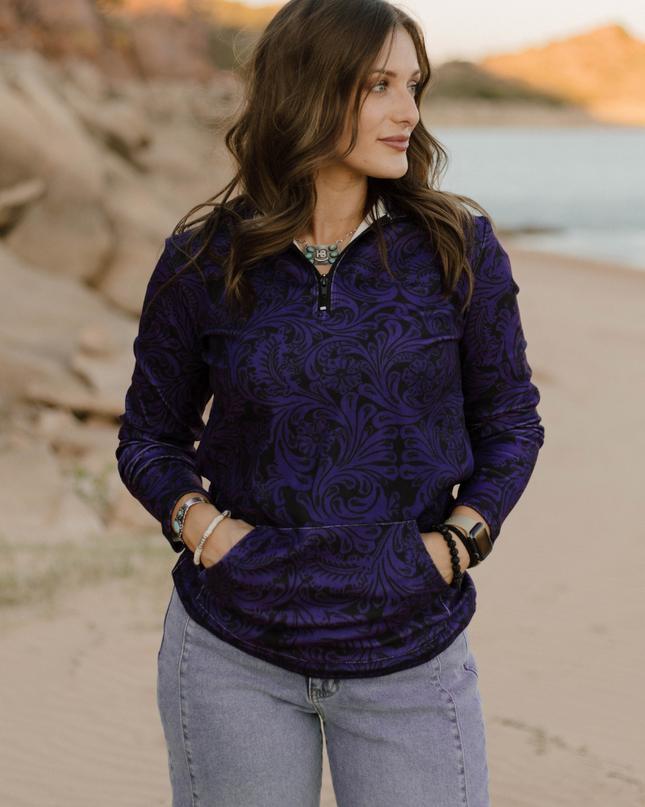 Tailgate Party Pullover Purple & Black