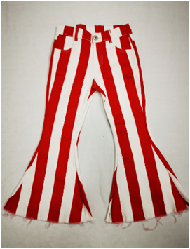 Baby Girls Red Stripes Denim Bell Pants