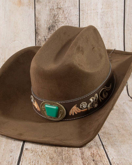 Embroidered Strap With Stone Western Cowboy Hat