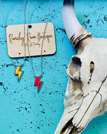 Thunder Bolt Pendant Red Turquoise Necklace