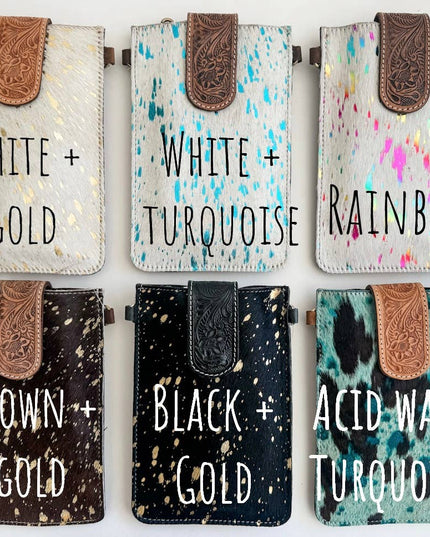 HAYDEE PHONE CROSSBODY mobile Western Tooled Leather Cowhide