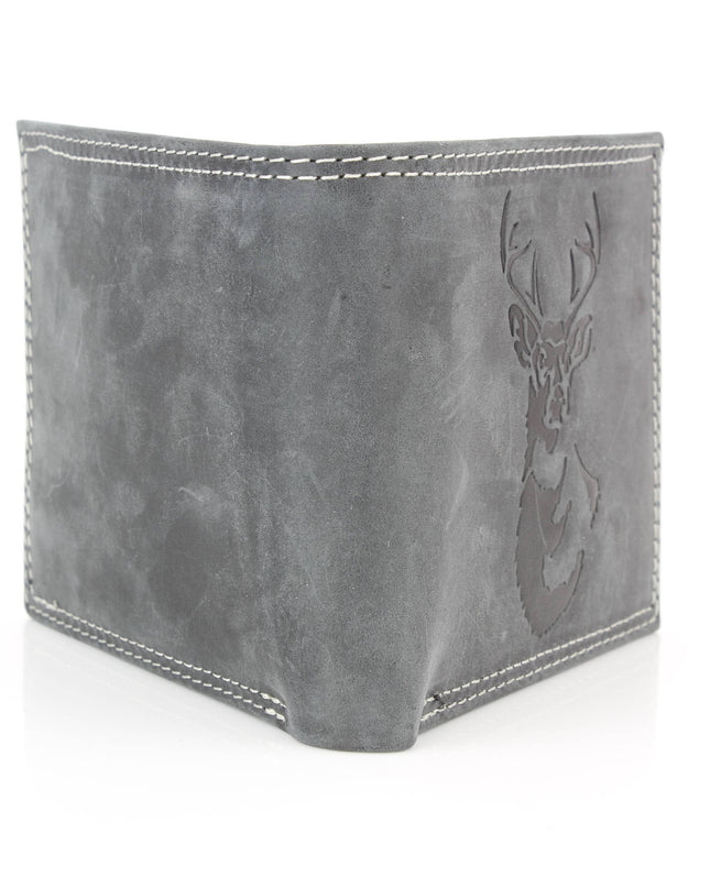 Men’s Bi-Fold Wallet with Deer Antler Emboss ABMWVT 03