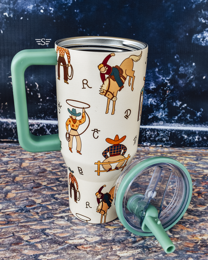 Life of a Cowboy Flip Lid Tumbler