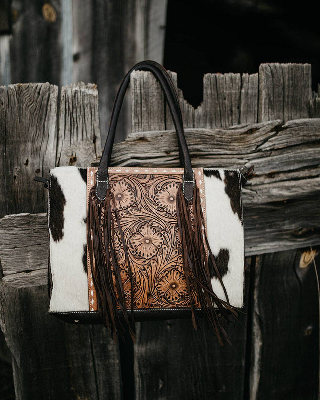 The Clementine cowhide leather tooled tote