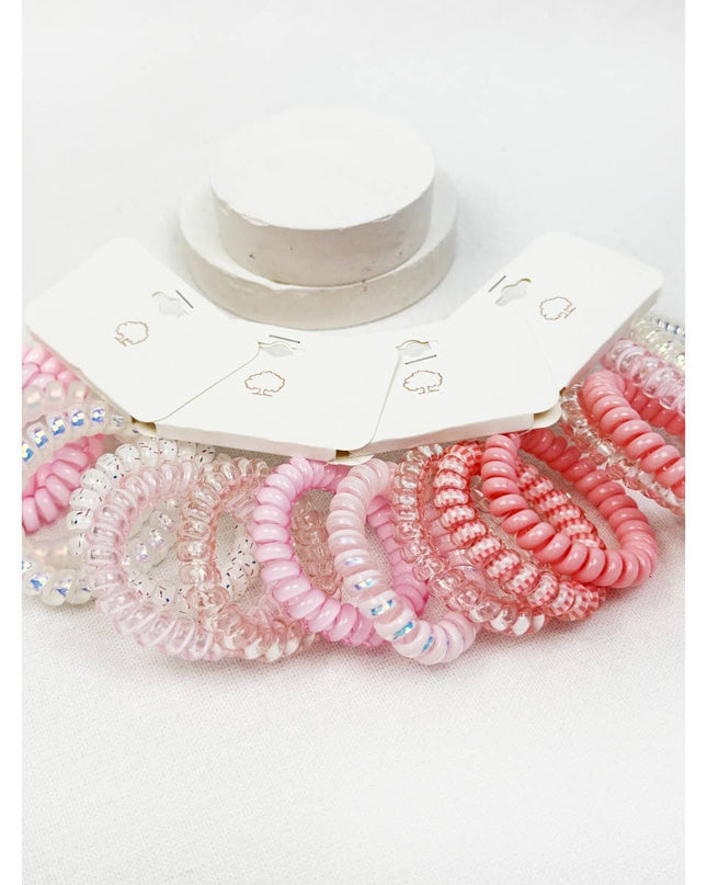 Mix of Pink Shades Spiral Hair Ties