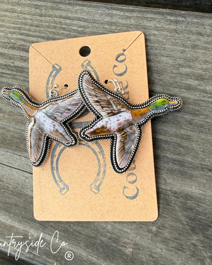 Mallard Duck Dangle Earrings