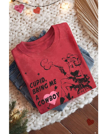 CUPID BRING ME A COWBOY MINERAL GRAPHIC TEE