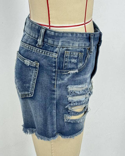 Summer Ripped Frayed Denim Shorts