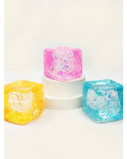 Viral Glitter Ice Cube Squishy Toy