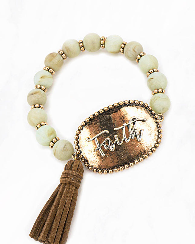 Faith Bead Stretch Bracelet