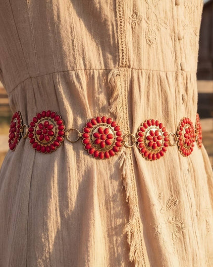 Western Circle Concho Disc Chain Belt