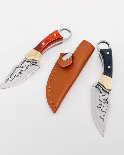 Hollow Blade Portable Wooden Handle Knife with Cover