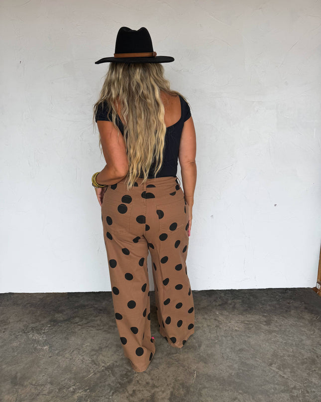 MOCHA DOT DENIM JEANS