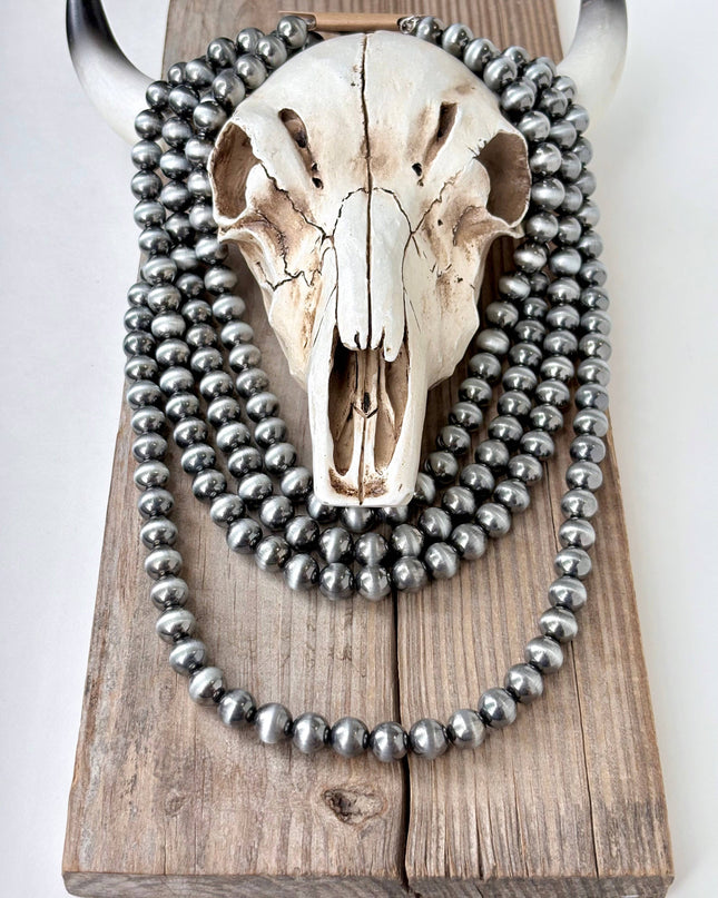 10MM Western Style Navajo Pearl Bead Necklace