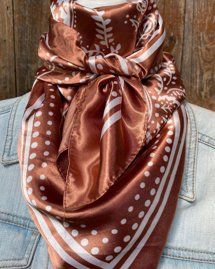 35X35"  Copper Floral Paisley Wild Rag/Scarf WR3381