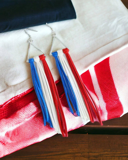 Fringe and Fireworks Patriotic Earrings