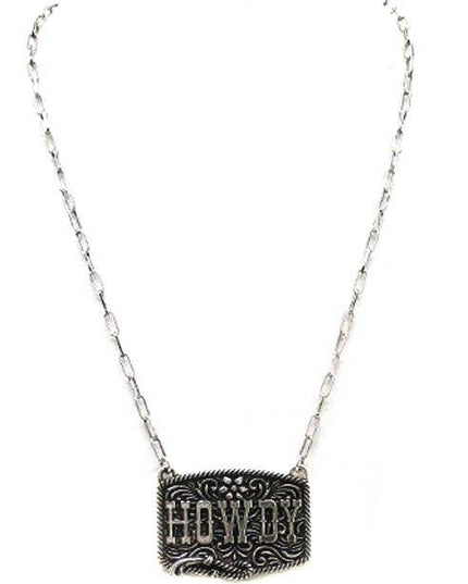 Western Howdy Plate Necklace