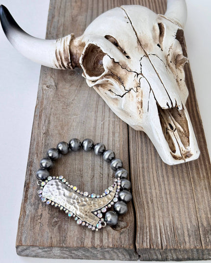 Western Style Pendant Navajo Pearl Stretch Bracelet