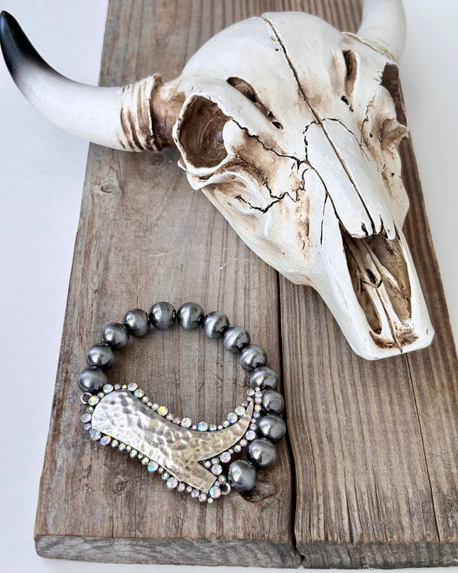 Western Style Pendant Navajo Pearl Stretch Bracelet