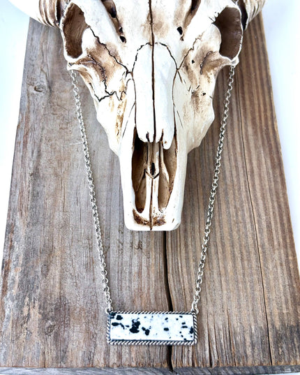 Western Style Stone Bar Pendant Necklace