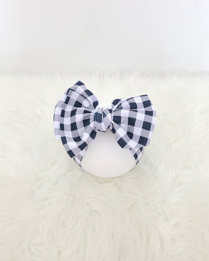 Black Plaid Waffle Headband