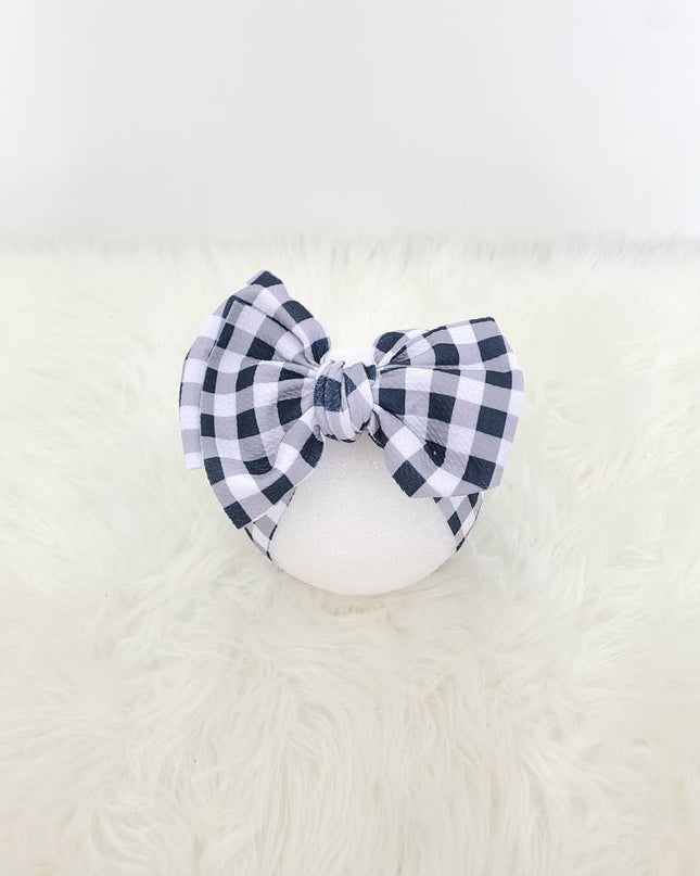 Black Plaid Waffle Headband