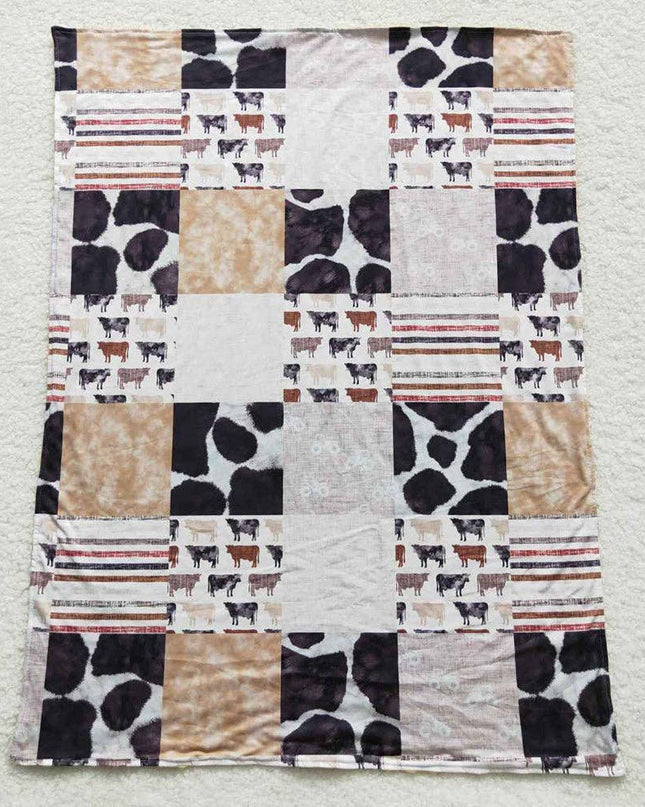 Baby Kids Cows Brown Western Blankets