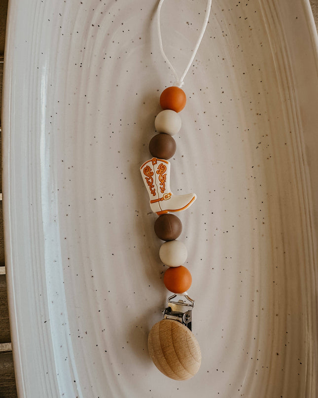Boot scootin Pacifier Clip