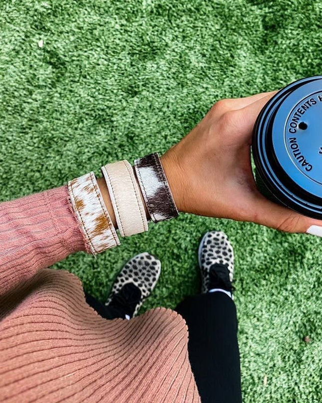 Western Hair on Cowhide Cuff Bracelet