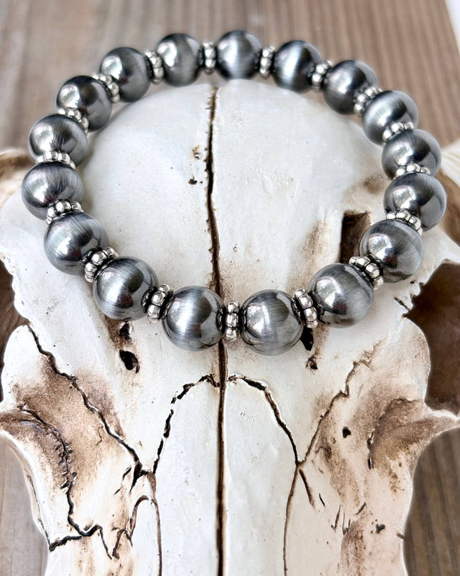 Western Style Navajo Pearl Beads Stretch Bracelet