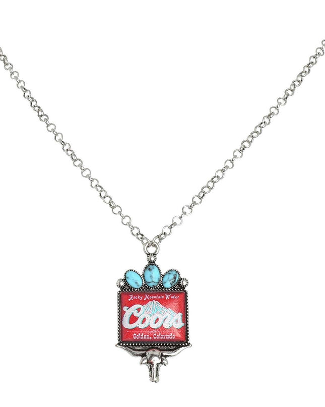 Western Longhorn Coors Water Pendant Necklace