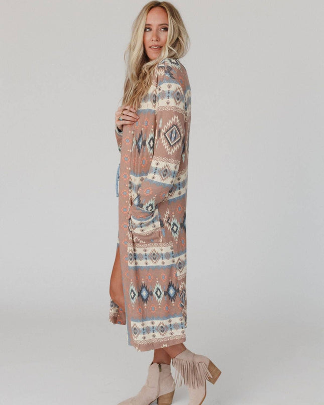 Santa Fe Rose Duster Cardigan - Multi
