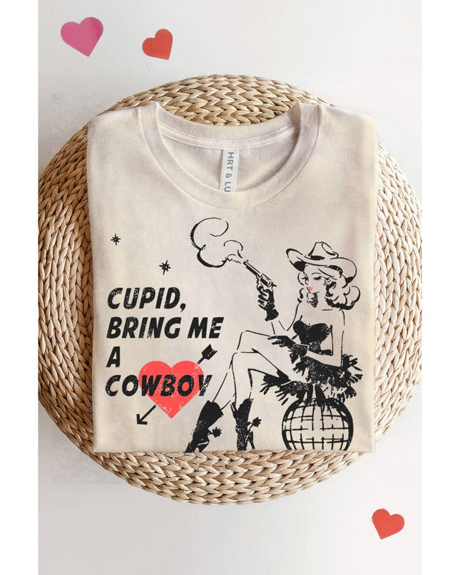 CUPID BRING ME A COWBOY MINERAL GRAPHIC TEE