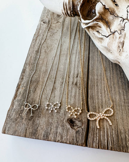 Western Dainty Coquette Bow Necklace