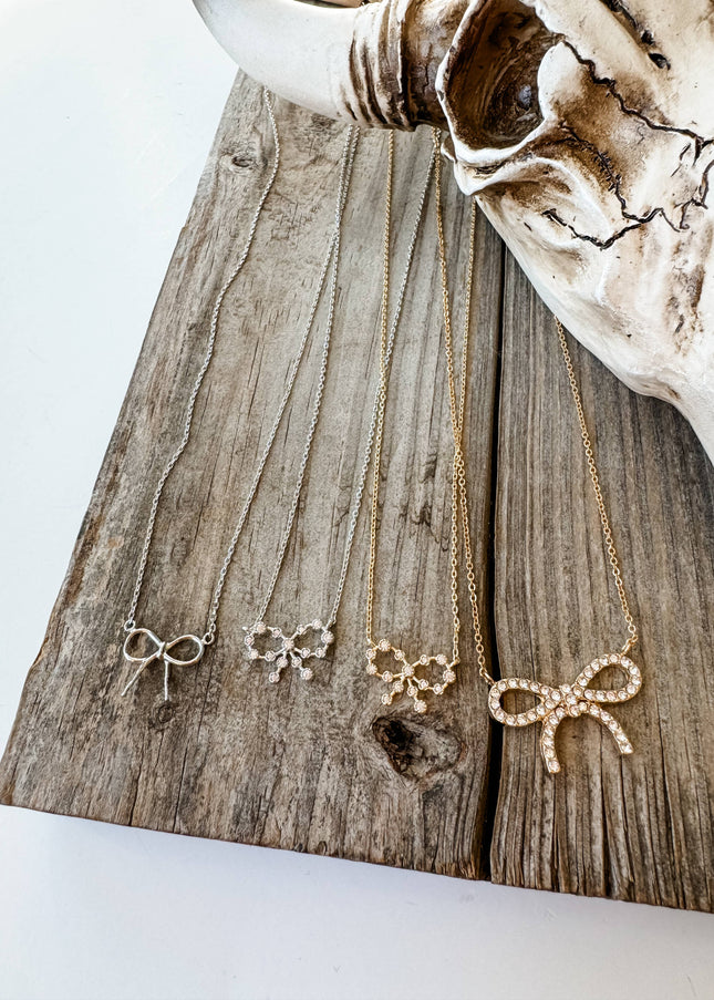 Western Dainty Coquette Bow Necklace
