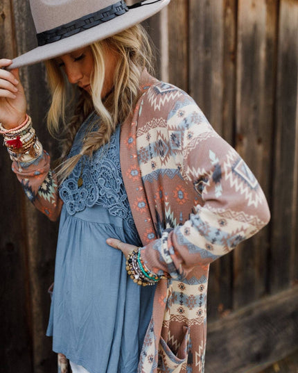 Santa Fe Rose Duster Cardigan - Multi