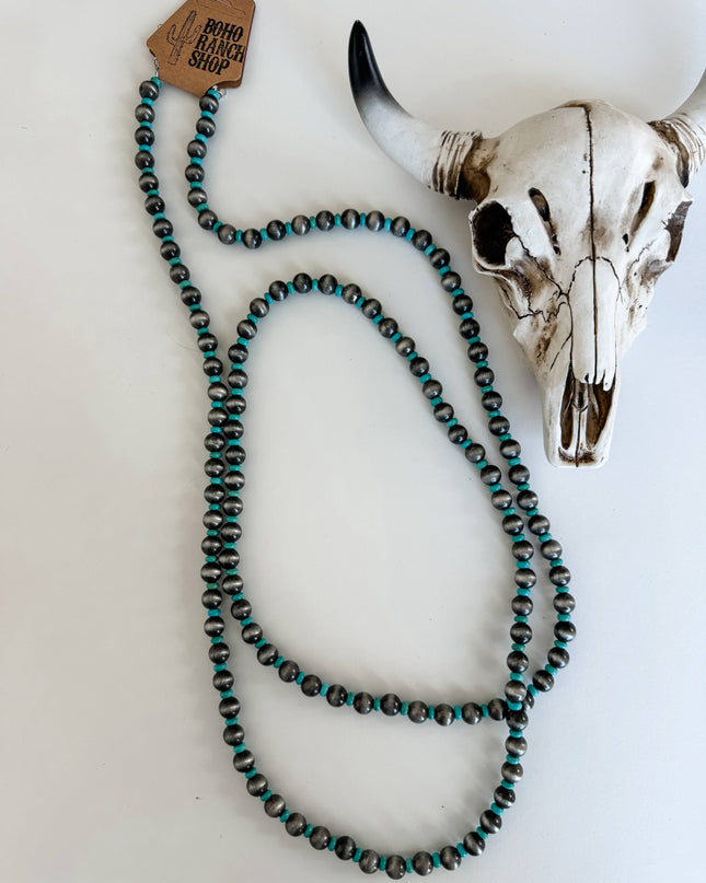60″ Western Navajo Style Pearl Necklace