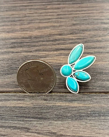 722200, 1.2" Western Turquoise Stud Earrings
