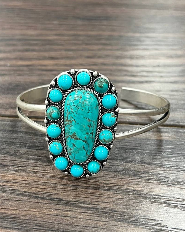 711304, 2" Navajo Turquoise Brass Cuff Bracelet