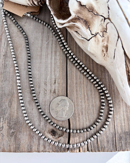 3mm Western Style Navajo Pearl Bead Necklace