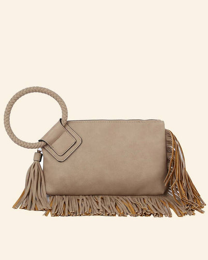 Fringe Cuff Clutch Tassel Wristlet Clutch Bag