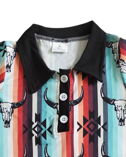 Baby Boys western cow stripe buttons shirts