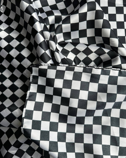 WILD RAG Black and White Check Cowboy Western Neck Scarf Bandanna by Double B Wild Rags