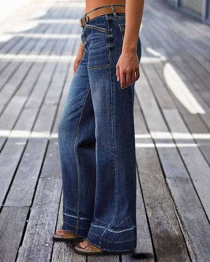 Vintage Washed High Waist Wide Leg Denim Jeans