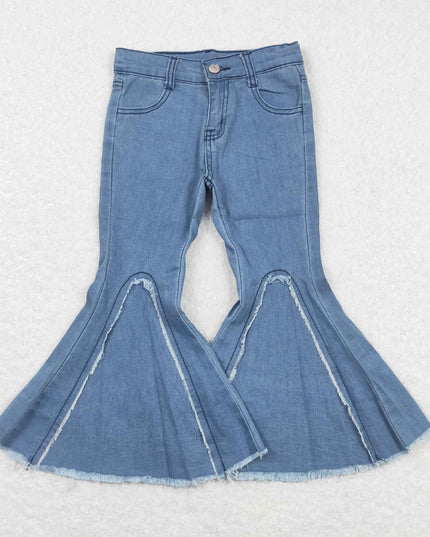 Sibling Baby Girls Blue Leopard Bell Bottoms Denim Jeans