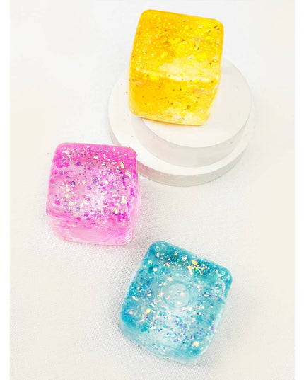 Viral Glitter Ice Cube Squishy Toy