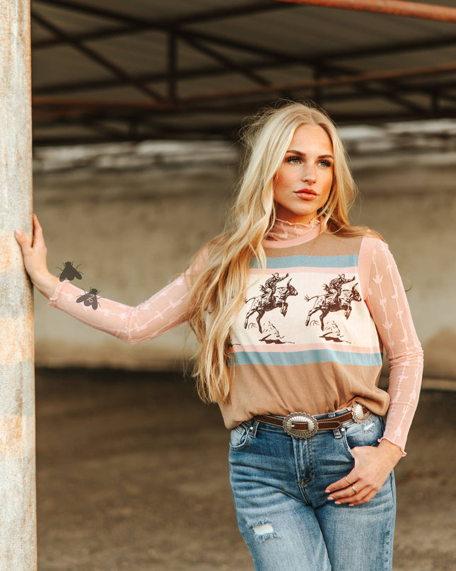 LARIAT LACE L/S *DUSTY ROSE