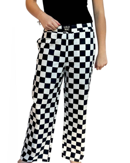 PACK- BLACK WHITE CHECKERED PANT