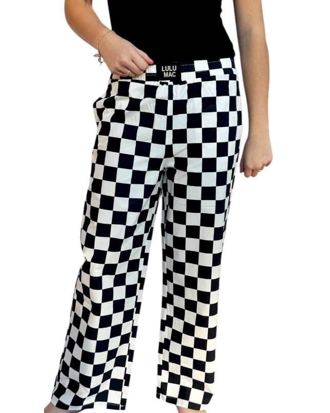PACK- BLACK WHITE CHECKERED PANT