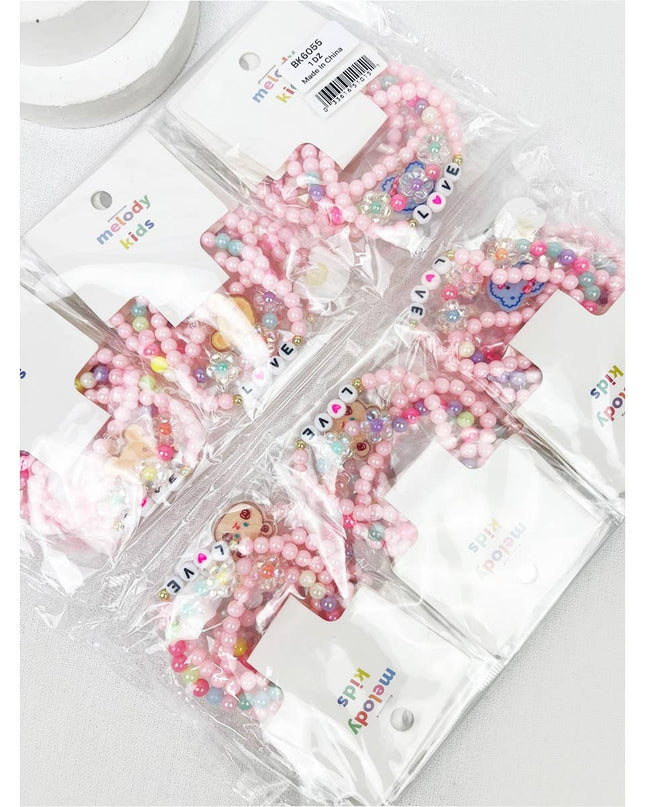 Love and Bear Theme Kids Layering Bracelet Set